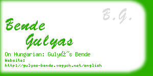 bende gulyas business card